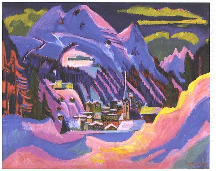 Ernst Ludwig Kirchner Davos in snow china oil painting image
